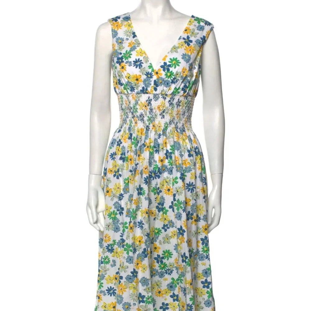 Kate Spade floral medley smocked waist dress